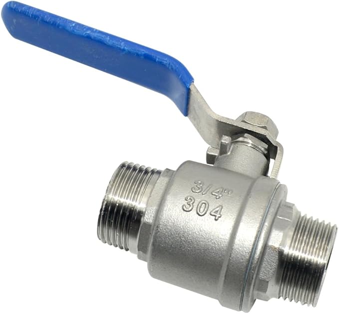 1Pcs Ball Valve, Heavy Duty Male NPT X Male NPT Thread with Long Handle Switch, Stainless Steel NPT Full Port Forged 1" Ball Valve for Water Oil and Gas, 1000 WOG (3/4'')