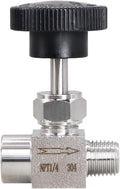 Gas Needle Valve 1/4 NPT Female x 1/4 NPT Male, Stainless Steel Industrial Control Valves for Oil and Water, 1PC