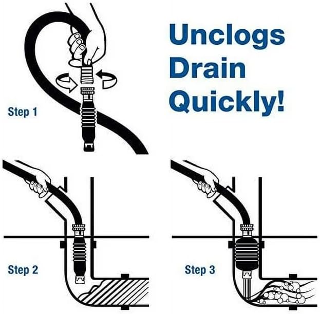 Drain King 750 Unclogs Main Drain & Sewer Line with Water Power, Plastic, 3 to 6 Inch