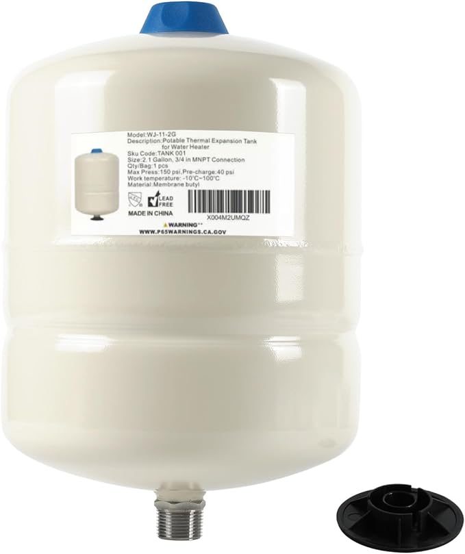 EFIELD Water Heater Expansion Tank, 2.1 Gallon, 3/4 in MNPT Connection, Thermal Pressure Protection, Safe for Potable Water,(TANK001)