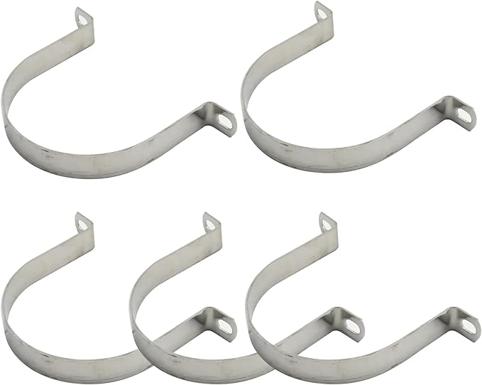 VIKKSAER 10Pcs U-Bolt Clamp, 304 Stainless Steel U-Shaped Bracket, 2 Hole U-Tube Strap Clamp for Hose Clamp Pipe Clamp, 25mm (5 pcs 108mm)