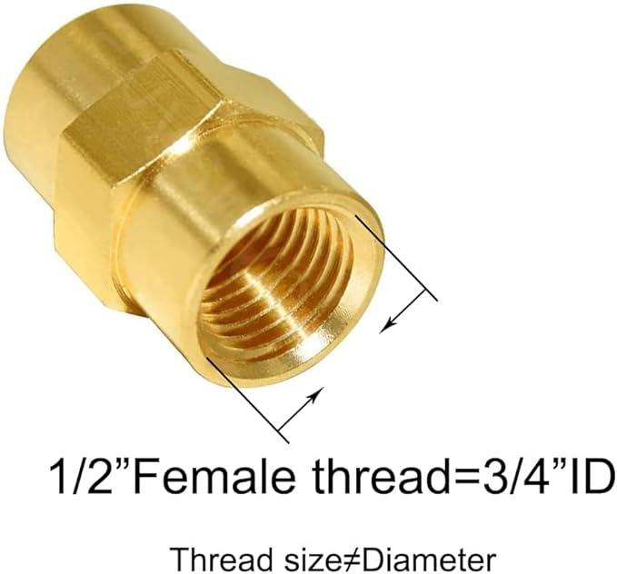 Joywayus 1/2 Inch NPT Brass Pipe Fitting Barstock Tee 3 Way 1/2" NPT Male x 1/2" NPT Male x 1/2" NPT Female Hose Fitting