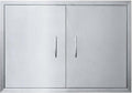 JIE JIN 31" W X 24" H Outdoor Kitchen Doors Double Doors Thickened 304 Brushed Stainless Steel BBQ Access Door BBQ Island Doors Outdoor Kitchen Accessories Door for Outdoor Kitchen BBQ Island