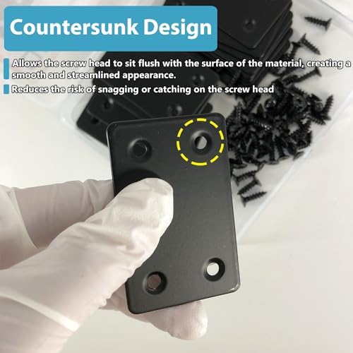 QSJ 16 Pack Stainless Steel Flat Mending Plate 2.36x1.49'', Thickness 1.5mm Straight Stainless Steel Brace Bracket, Fixing Joining Plate for Wood Furniture Fastening & Fixing