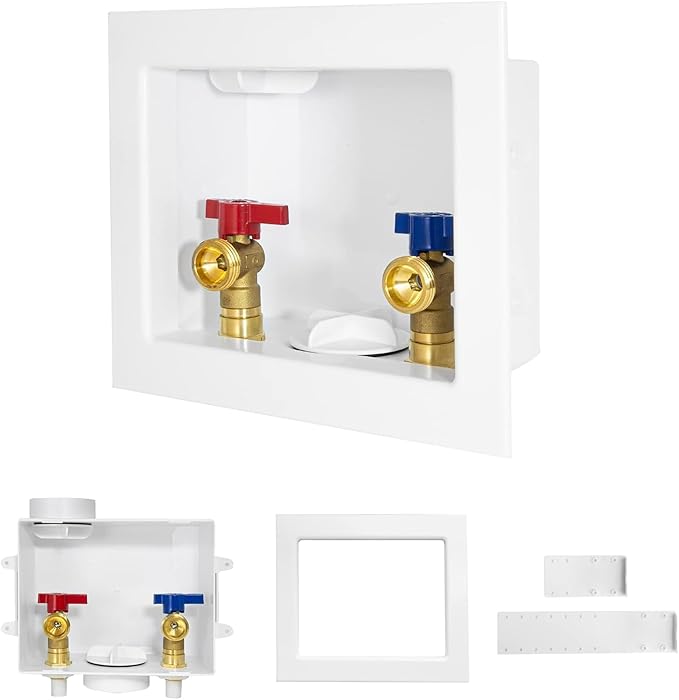 10-PACK GUOFIS Washing Machine Outlet Box, PEX Laundry Washer Box with Central and Side Drain Design(1/2"CPVC Connection Inlet X 3/4"MHT Outlet)(WM004-10Pack)