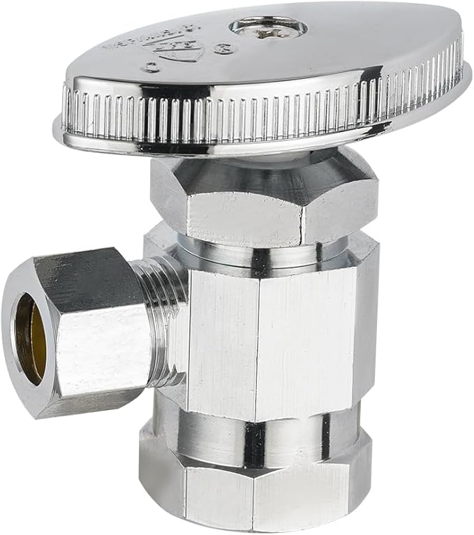 (Pack of 10) EFIELD Multi-Turn Angle Stop Valve 1/2" Fip Iron Pipe x 3/8" OD, LF Brass Chrome Plate, NSF/ANSI 61,(VALVE365-10PCS)