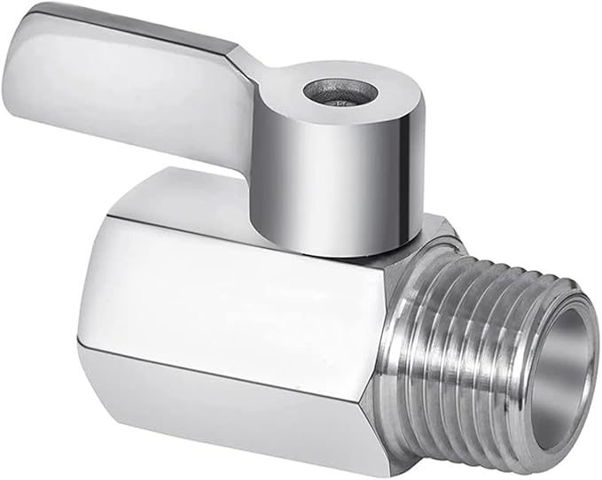 2Pcs 316 Stainless Steel Mini Ball Valve 1/2" NPT Male to Female Thread Shut Off Valve for Water,Oil and Gas