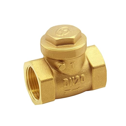 Joywayus 3/4” Female Thread Brass Horizontal Check Valve DN20 One-Way Non-return Swing Check Valve Prevent Water Backflow
