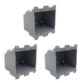 2-Gang PVC Old Work Electrical Outlet Box,26 Cubic Inch Plastic Junction Box,Old Work Box for Home Improvement,Double Gang Box Old Work(3 Pack),ETL Listed and Fire Rated for 2 Hours