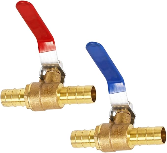 1/2 Inch PEX Crimp Brass Shut-Off Ball Valve for Hot and Cold Water (Pack of 4)