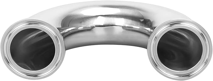 DERNORD 1.5" Tube OD Elbow 180 Degree Sanitary Pipe Fitting SS304 Tri Clamp 1.5 Inch