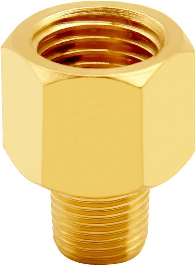 3PCS Brass Reducer Adapter, 1/4" NPT Female to 1/8" NPT Male Thread, Hex Reducing Pipe Fitting Coupler Nipple Connector for Water/Oil/Gas