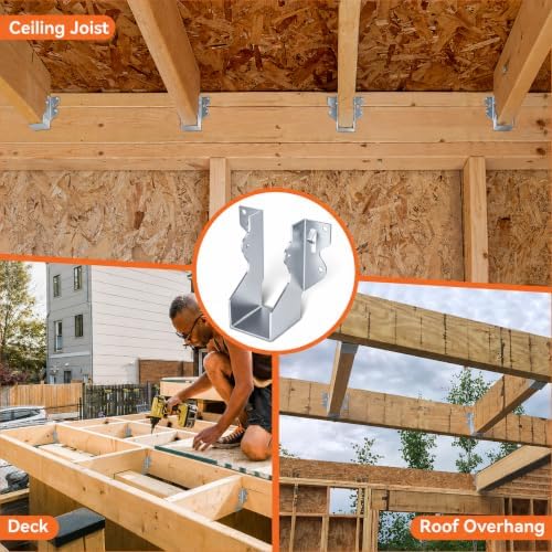 20 pcs 2x4 Joist Hanger,LU26 18 Gauge Double Shear Face Mount Joist Hanger,Hurricane Ties for Rafters Tie Brackets Great for Floor Deck and Ceiling Joists