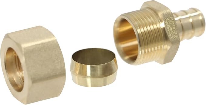 XFITTING OD compression 5/8 Inch x 1/2 Inch Pex Transition Straight Adapter, 26-5-3=2X, 2 Pieces