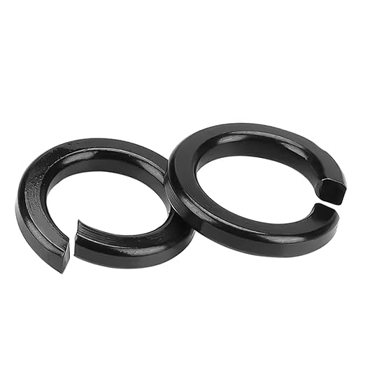 M5 Black Split Lock Washer, 18-8 (304) Stainless Steel Black Coating Spring Lock Washer Elastic Gasket 100PCS