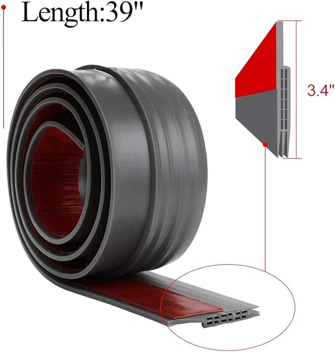 [New Upgrade] Huge Gap Door Draft Stopper, 3.4" W Widened Door Sweep Seal Gap Up to 1.8" for Interior & Exterior Doors - Keeping Draft, Noise, Dust and Unwanted Animals Out,3.4" W x 39" L,Grey