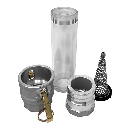 Gloxco 2" in-line Camlock Polycarbonate Sight Glass and Strainer Assembly (CAM-20-SGST-PCAL)