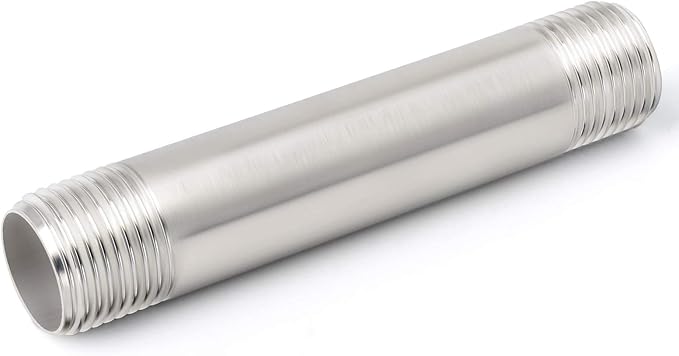 TAISHER 2PCS Stainless Steel Pipe Fittings, 1/2" NPT x 1/2" NPT Male Threaded, 4" Length Nipple Cast Pipe
