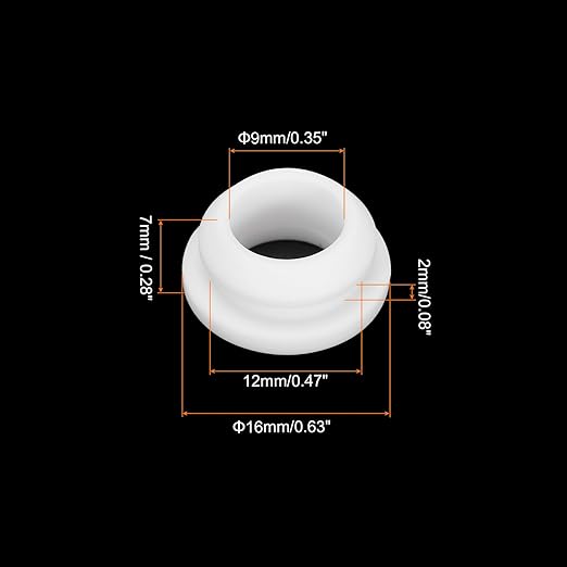 MECCANIXITY 20Pcs Snap Silicone Rubber Grommet Plug Mount Dia 12mm ID 9mm Narrow Groove Width 2mm Seal Anti-Scratch Sleeves for Electrical Box Cable Pipes White