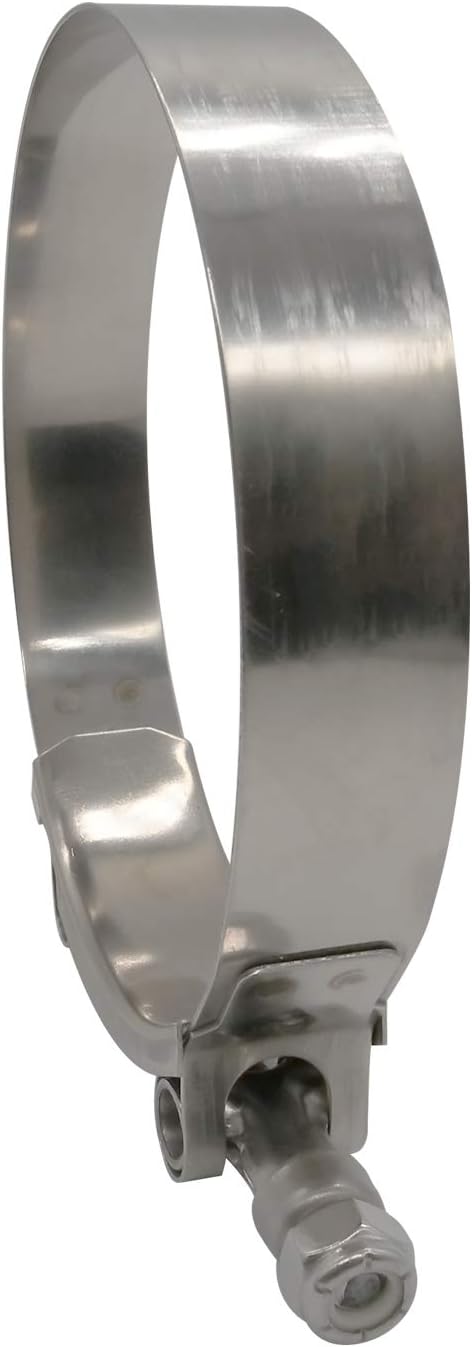 ROADFORMER 109mm - 117mm T-Bolt Hose O.D. Clamp - Working Range 4.31" - 4.61" for 4.5" Hose OD, SS Bolt and Band, Floating Bridge and Nylon Insert Locknut (109mm - 117mm, 2 pack)