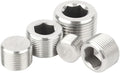 Yoebor Metalwork 5 Sizes 304 Stainless Steel Pipe Fitting, Hex Countersunk Plug Assortment Kits, 30 Pcs, 1/16''+1/8''+1/4''+3/8''+1/2'' Kit 2
