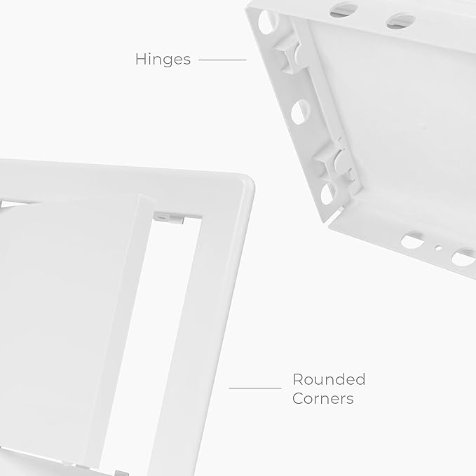 6 x 6 Inch White Square ABS Plastic Plumbing Access Panel - Indoor Wall Access Door for HVAC, Wall, Ceiling, and Drywall with Panel - Opening Box Door Cover - Easy to Instal