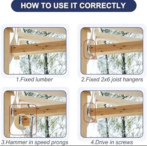 30 Pack 2x6 Joist Hanger, 20 Gauge LU26 Galvanizing Double Shear Face Mount Joist Hangers, Wood Hurricane Ties, Rafters Tie Fits Truss Connectors，Floor Deck and Ceiling Joists