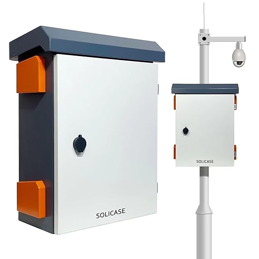 Outdoor Electrical Box NEMA Enclosure Weatherproof Junction Box with Fan Vent Metal Electrical Cabinet with Shelves (20x16x8”)