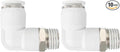 PATIKIL Push to Connect Fitting, 10 Pack Pneumatic Air Elbow Quick Connector 1/4"PT Male Thread x 8mm Tube 90 Degree Connect Tubing Elbow Air Tube Fitting Pneumatic Quick Adapter, White