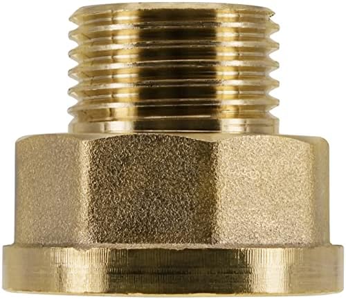 2 Pack Brass Pipe Fittings, 1/2" to 3/4" Pipe Reducer Adapter Coupler, 1/2" NPT Male Pipe x 3/4" NPT Female Pipe Fitting