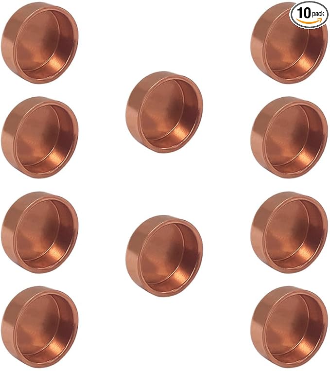Joywayus 10PCS Plumbing 5/8" Solder Copper Pipe End Cap, Pressure Sweat Plug Socket Pipe Fitting Solder Connection