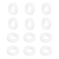 MECCANIXITY PTFE Flat Washers, 12Pack 14mm OD 8mm ID 3mm Thick Sealing Spacer Gasket Ring for Faucet Pipe Hose Bolt Machinery, White