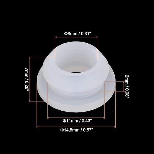 MECCANIXITY 20Pcs Snap Rubber Grommet Plug Mount Dia 11mm ID 8mm Narrow Groove Width 2mm Seal Anti-Scratch for Electrical Box Cable Pipes Transparent
