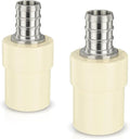 100-Pack HeSun 1/2-Inch CPVC Transition Coupling, 1/2" PEX x 1/2" CPVC Brass Crimp Pex Fittings, ASTM F1807(PEX1807340-100)