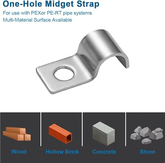 One-Hole Mini Unilateral Pipe Clamps, Conduit Fitting Clips Saddle Clamps For Wire Tidy & Small Pipe | OD 1/4" | 30 Pcs