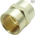 2 Pcs Brass Female Coupling 3/4" x 3/4" NPT fnpt to fnpt Coupler