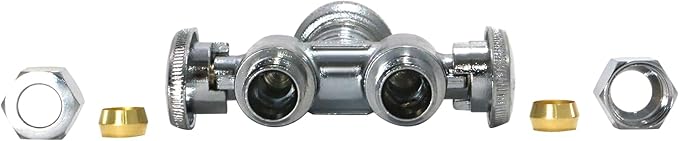 OD Compression Straight Valve - 1/2" Push Fit x Dual 3/8" ODComp. - Certified to NSD ANSI61 Standards