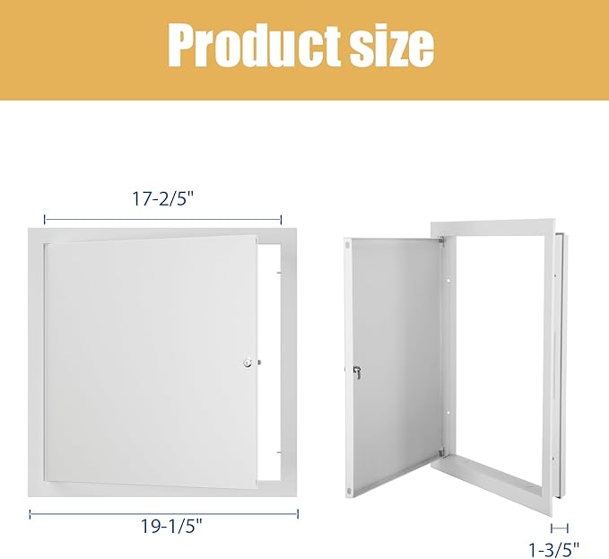 Thicken 1mm 18 x 18 Access Panel for Drywall,Attic Door, Ceiling Access Panel for Drywall,18x18Metal Access Panels are Thickened to 1mm to Solve The Problem of Fragile Panels(Screwdriver Latch)