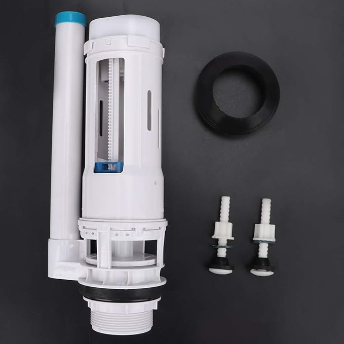 Asixxsix Toilet Fill Valve, 2.5 Inch ABS Dual Flush Drain Valve with Anti Siphon Function, Toilet Repair Kit Fit for 2 Piece Tank Height 305mm to 365mm