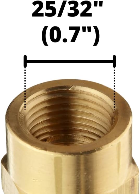 1/2" NPTF x 1/2" NPTF Female Brass Coupling/Coupler Pipe Thread Union/Joiner Fitting | 33300-08-08 (5-PACK)