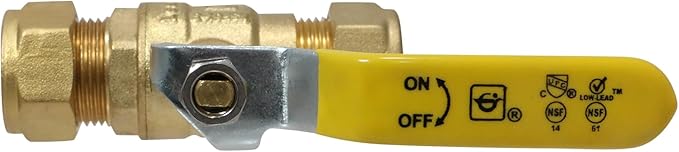 10 Pieces XFITTING 1/2" Compression Ball Valve - Full Port, Brass, 600 WOG