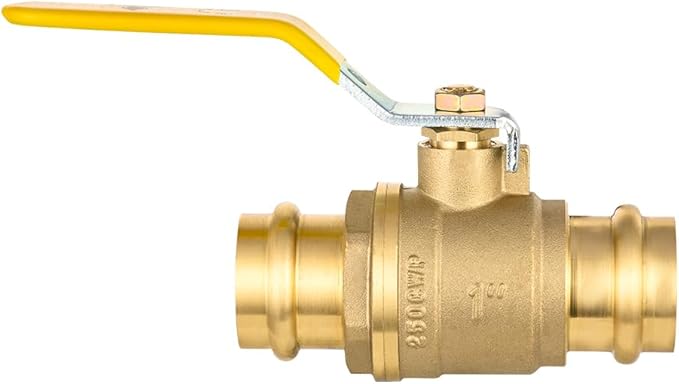 (Pack of 5) EFIELD 1-inch x 1-inch Copper Press Ball Valve with EPDM O-ring,1/4- Turn Full Port Shut Off Stop Ball Valve For Copper Tubing Connection,(VALVE407-5PCS)