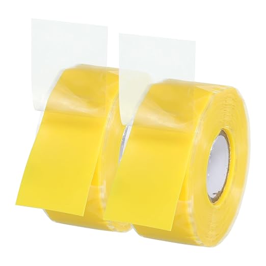 PATIKIL Grip Tape for Handles 1" x17ft, 2 Roll Self-Fusing Silicone Tape for Bike Handles Pull Up Bars Gym Equipment Plumb/Hose/Pipe Leaks Emergency, Yellow