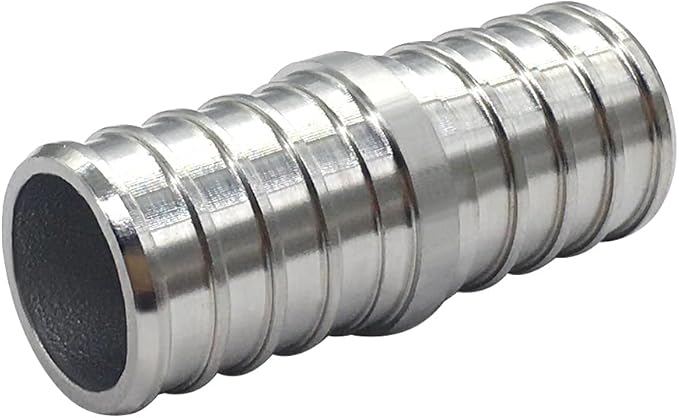 PEX 3/4 Inch Straight Stainless Steel Coupling, Stainless Steel Crimp Pipe Fitting For Pex Pipe (Pack of 3)