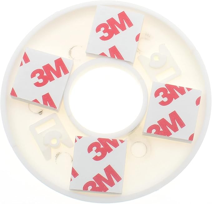 FDXGYH 2 Pcs ID 0.89 Inch ABS Wall Split Flange Self-Adhesive tape Round Escutcheon Plate Cover for Water Pipe Faucet Decoration Accessories [White]
