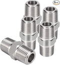 Joywayus Hex Nipple 3/4"NPT Male x 3/4"NPT Male Threaded Stainless Steel 304 Threaded Nipple Pipe Fittings for Brew Kit Home Piping (Pack of 5)