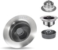 Upgraded 3in1 Kitchen Sink Drain Strainer & Sink Stopper, Stainless Steel Kitchen Drain Plug & Sink Installation Parts with Anti-Clogging Basket, Fit US Standard 3-1/2.8'' Sink Drain Hole