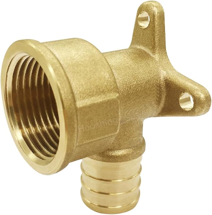 Hooshing 2PCS Pex Drop Ear Elbow Fittings 3/4" Pex x 3/4" NPT Female Adapter Brass Crimp Fittings for Pex Pipes Plumbing Jobs