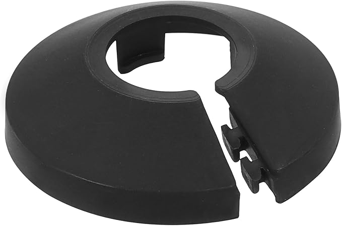 uxcell Escutcheon Plate, 1Pcs 16mm - Fit 0.63" Outer Diameter Split Pipe Flange Water Pipe Cover Collar Decoration, PP Plastic Plumbing Cover Plates (Black)