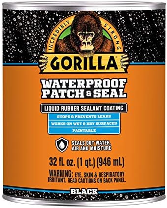 Gorilla Patch & Seal Liquid Rubber Waterproof Sealant, Black, 32 oz